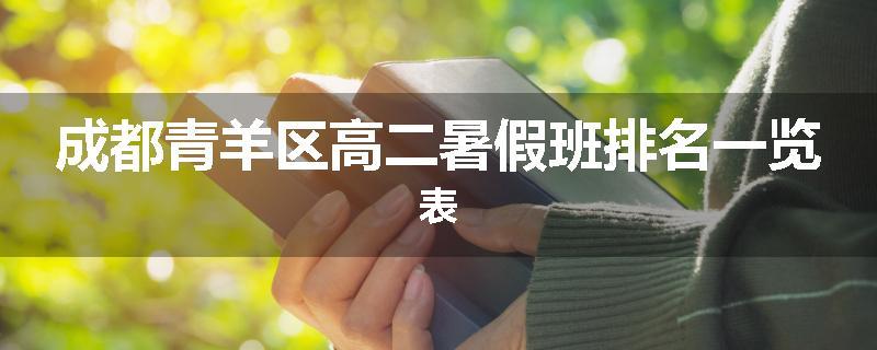 成都青羊区高二暑假班排名一览表
