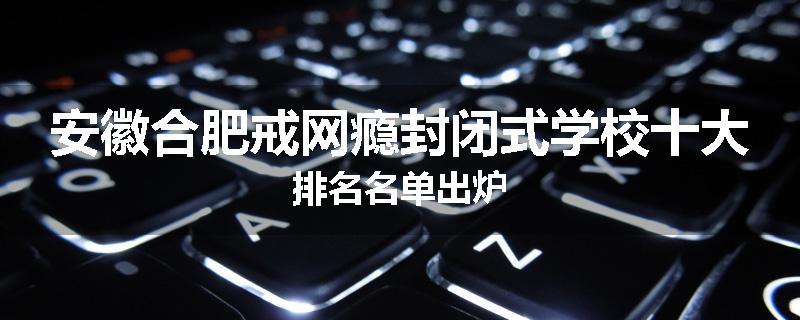 安徽合肥戒网瘾封闭式学校十大排名名单出炉