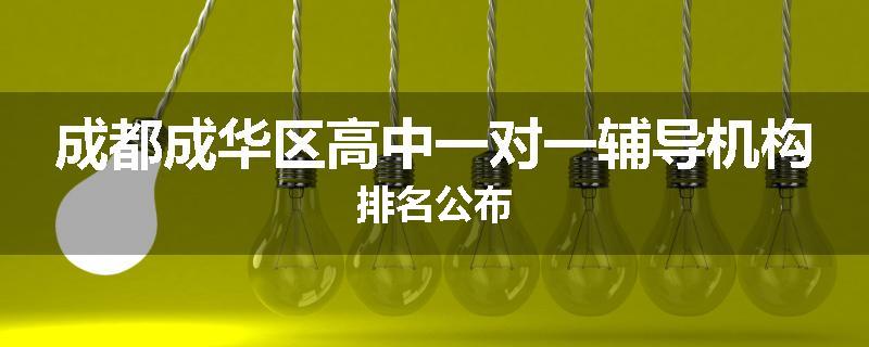 成都成华区高中一对一辅导机构排名公布
