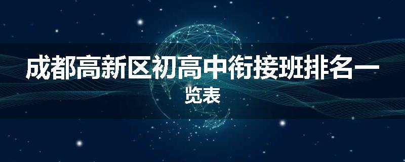 成都高新区初高中衔接班排名一览表