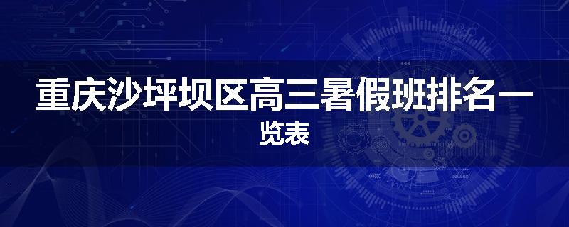 重庆沙坪坝区高三暑假班排名一览表