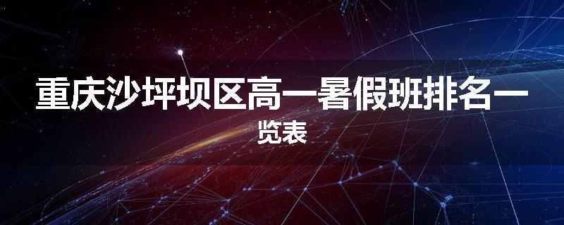 重庆沙坪坝区高一暑假班排名一览表