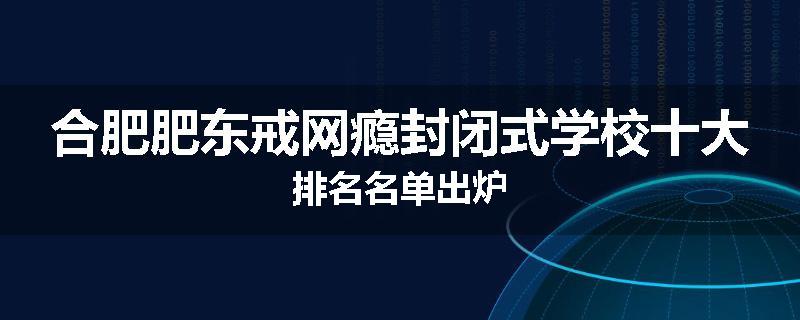 合肥肥东戒网瘾封闭式学校十大排名名单出炉