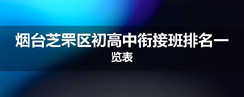 烟台芝罘区初高中衔接班排名一览表