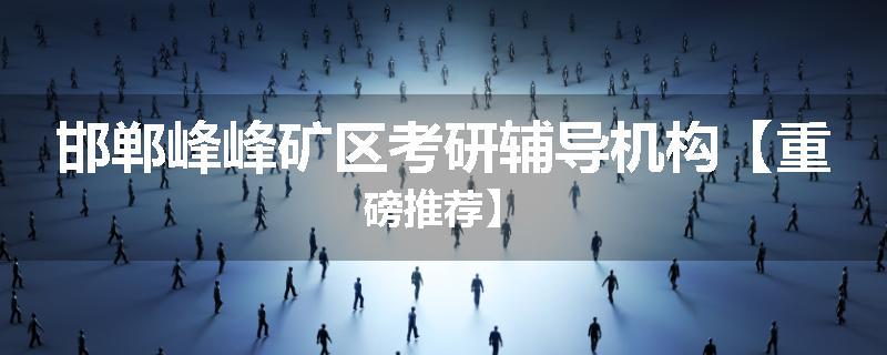 邯郸峰峰矿区考研辅导机构【重磅推荐】