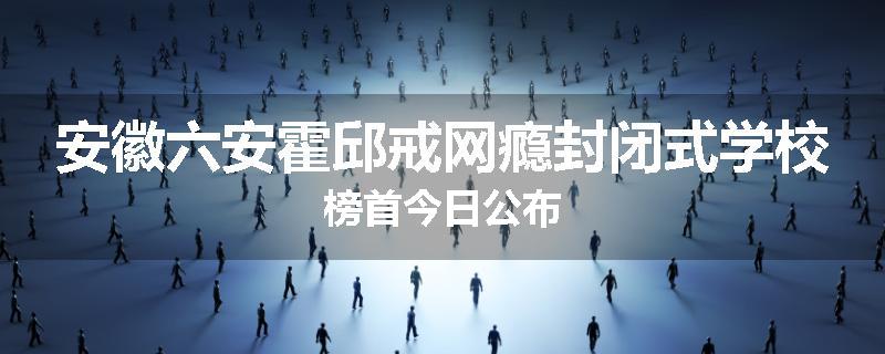 安徽六安霍邱戒网瘾封闭式学校榜首今日公布
