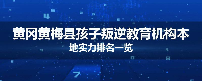 黄冈黄梅县孩子叛逆教育机构本地实力排名一览