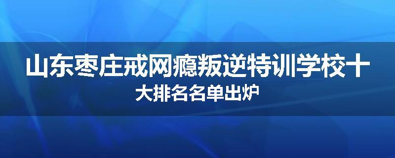 山东枣庄戒网瘾叛逆特训学校十大排名名单出炉