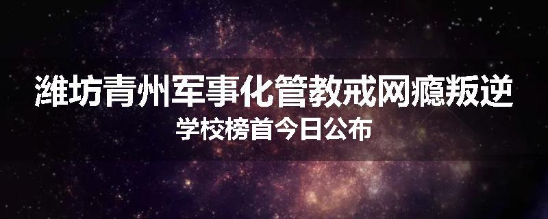 潍坊青州军事化管教戒网瘾叛逆学校榜首今日公布