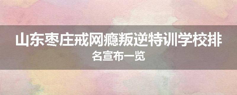 山东枣庄戒网瘾叛逆特训学校排名宣布一览