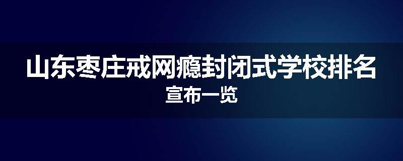 山东枣庄戒网瘾封闭式学校排名宣布一览