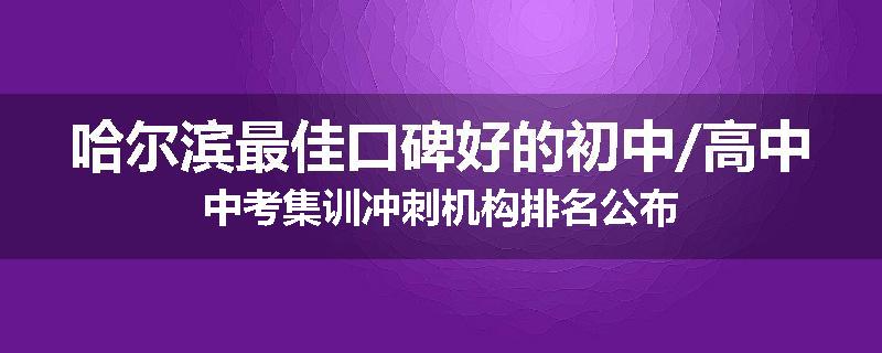 哈尔滨最佳口碑好的初中/高中中考集训冲刺机构排名公布