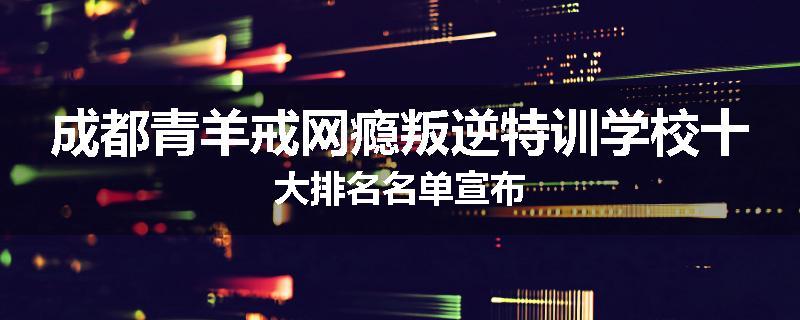 成都青羊戒网瘾叛逆特训学校十大排名名单宣布