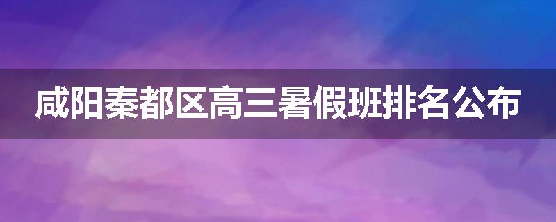 咸阳秦都区高三暑假班排名公布