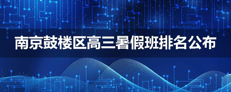 南京鼓楼区高三暑假班排名公布
