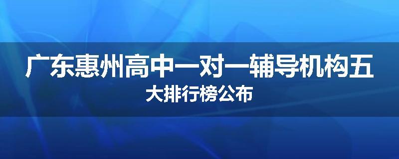 广东惠州高中一对一辅导机构五大排行榜公布