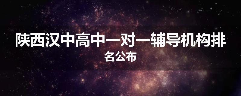 陕西汉中高中一对一辅导机构排名公布