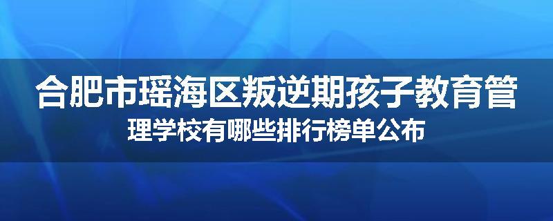 合肥市瑶海区叛逆期孩子教育管理学校有哪些排行榜单公布