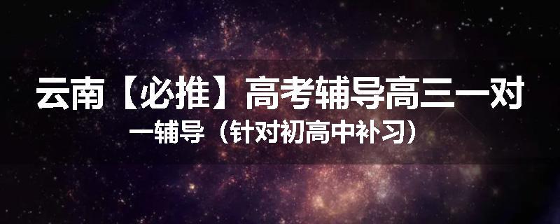 云南【必推】高考辅导高三一对一辅导（针对初高中补习）