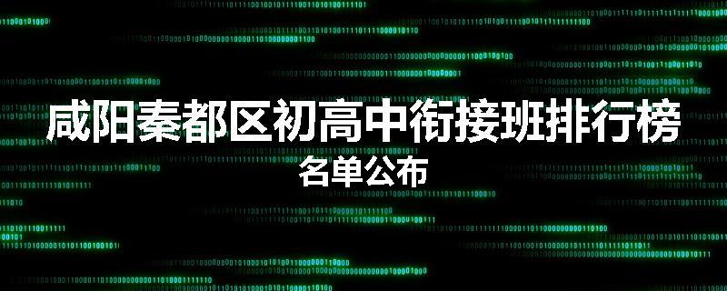 咸阳秦都区初高中衔接班排行榜名单公布