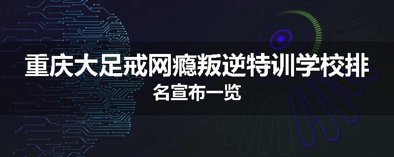 重庆大足戒网瘾叛逆特训学校排名宣布一览