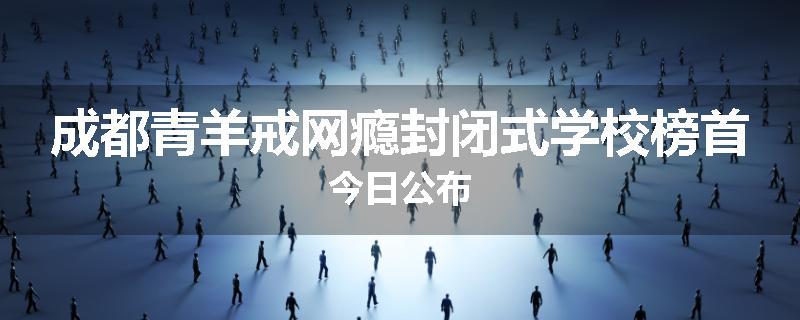成都青羊戒网瘾封闭式学校榜首今日公布