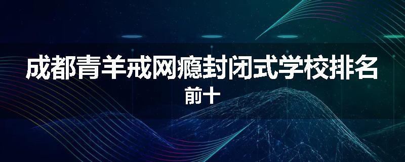 成都青羊戒网瘾封闭式学校排名前十