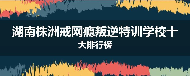 湖南株洲戒网瘾叛逆特训学校十大排行榜