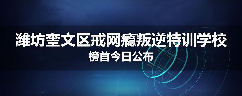潍坊奎文区戒网瘾叛逆特训学校榜首今日公布