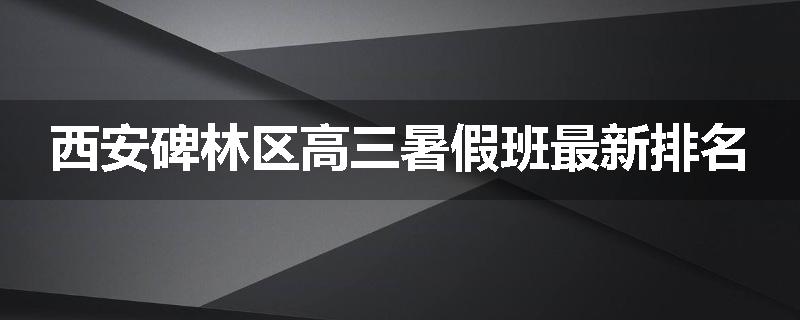 西安碑林区高三暑假班最新排名