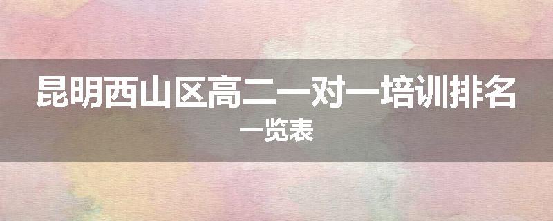 昆明西山区高二一对一培训排名一览表