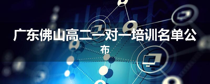 广东佛山高二一对一培训名单公布