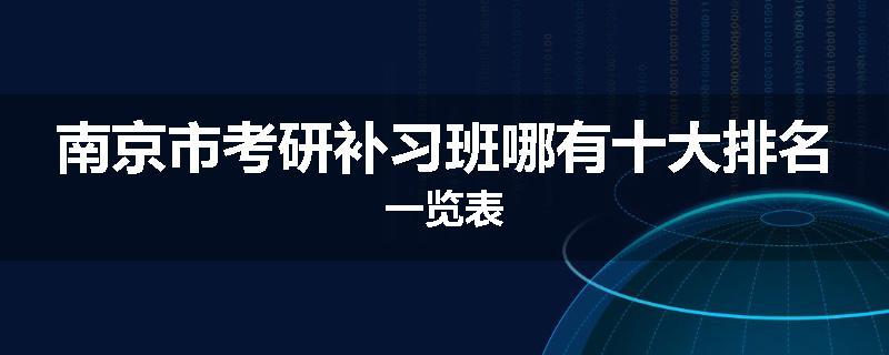 南京市考研补习班哪有十大排名一览表