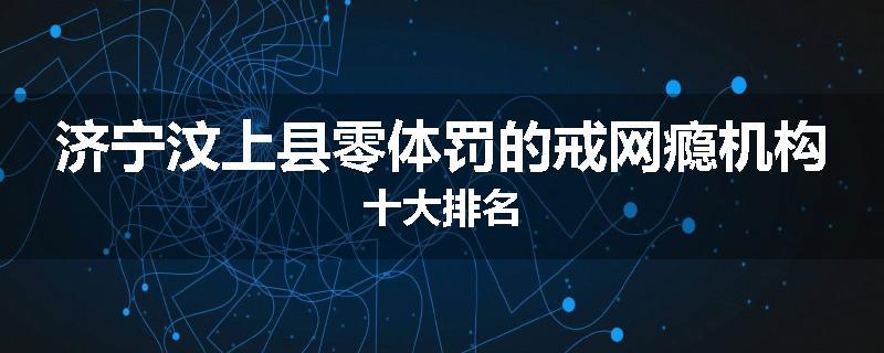 济宁汶上县零体罚的戒网瘾机构十大排名
