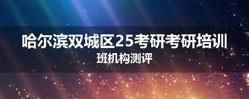 哈尔滨双城区25考研考研培训班机构测评