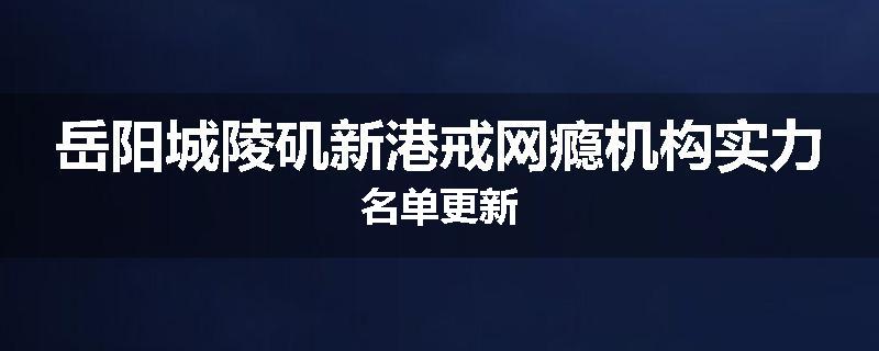 岳阳城陵矶新港戒网瘾机构实力名单更新