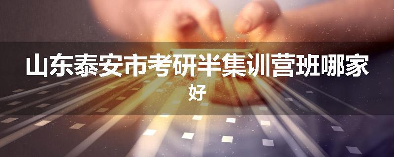 山东泰安市考研半集训营班哪家好