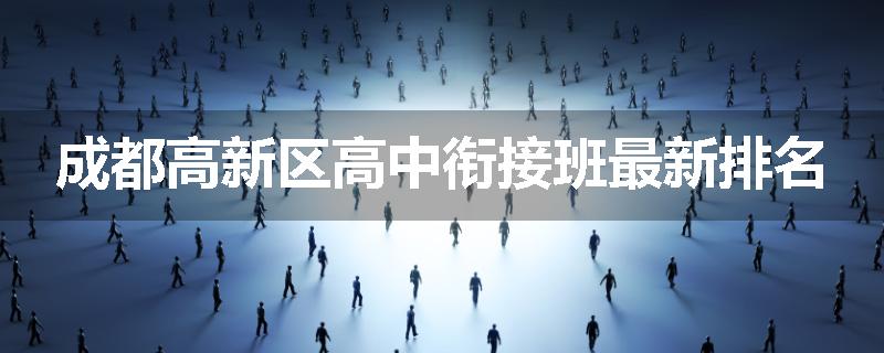 成都高新区高中衔接班最新排名