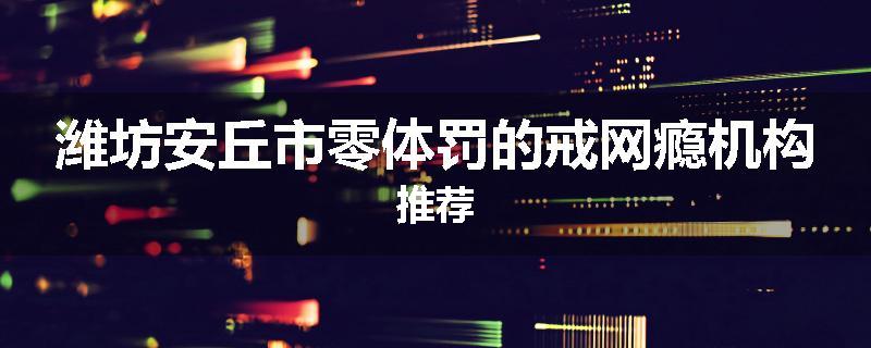 潍坊安丘市零体罚的戒网瘾机构推荐