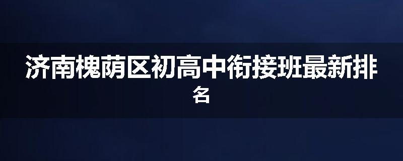 济南槐荫区初高中衔接班最新排名
