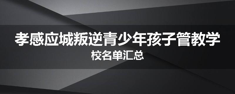 孝感应城叛逆青少年孩子管教学校名单汇总
