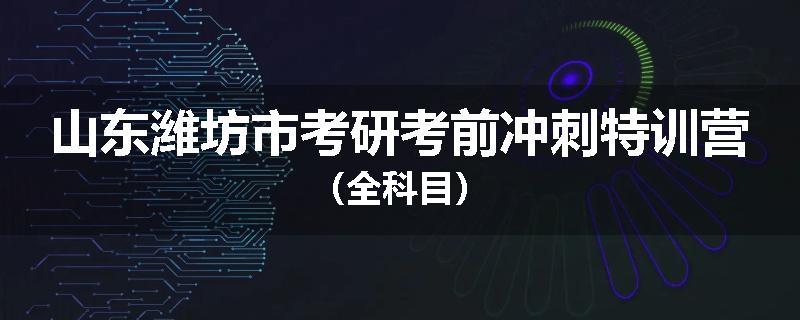 山东潍坊市考研考前冲刺特训营（全科目）