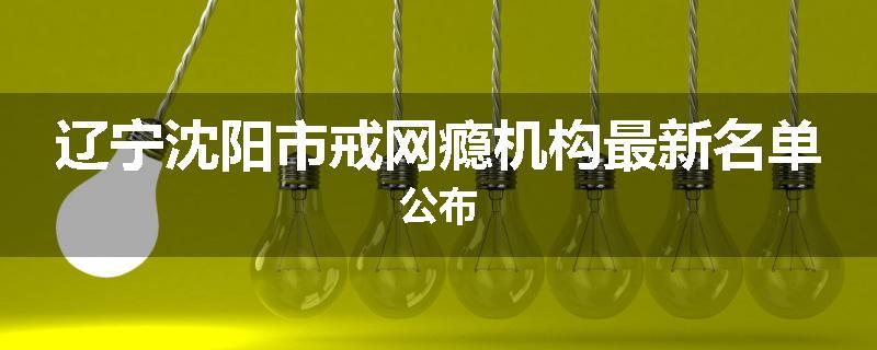 辽宁沈阳市戒网瘾机构最新名单公布