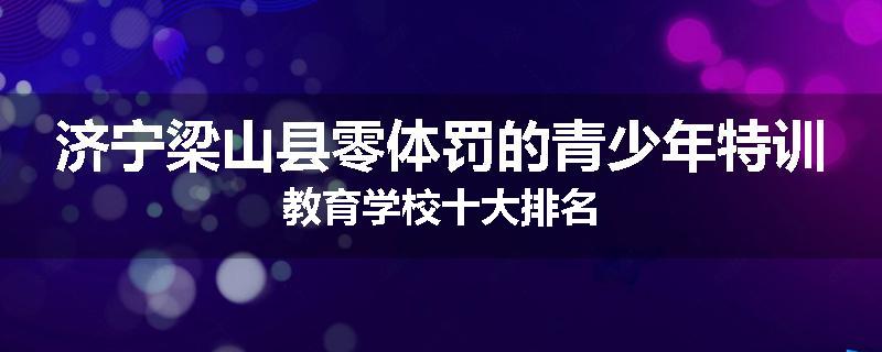 济宁梁山县零体罚的青少年特训教育学校十大排名