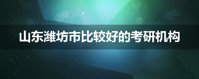 山东潍坊市比较好的考研机构