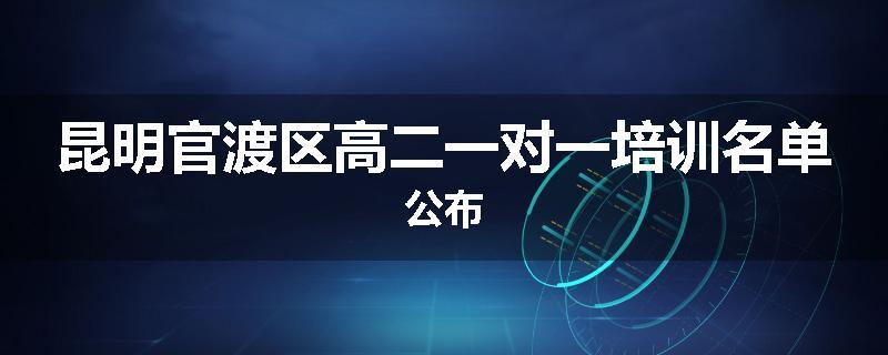 昆明官渡区高二一对一培训名单公布