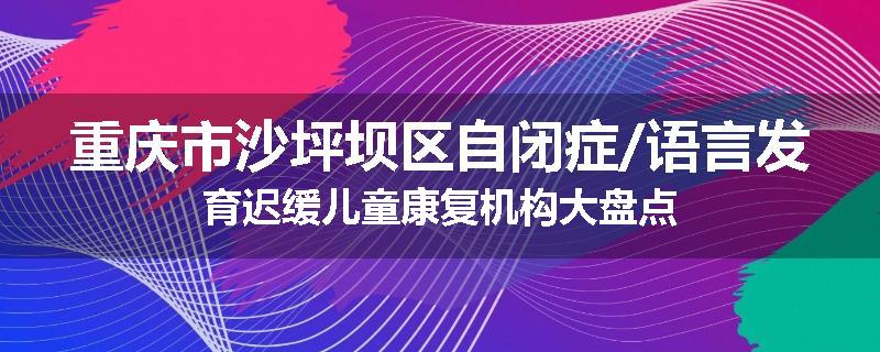 重庆市沙坪坝区自闭症/语言发育迟缓儿童康复机构大盘点