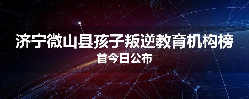 济宁微山县孩子叛逆教育机构榜首今日公布