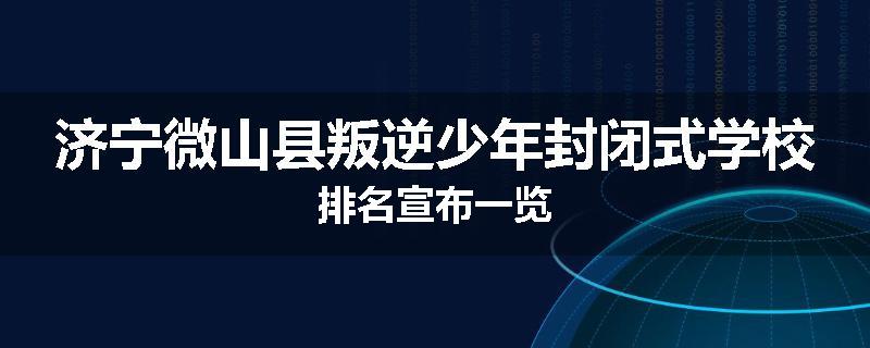济宁微山县叛逆少年封闭式学校排名宣布一览