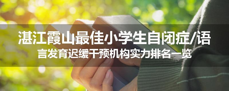 湛江霞山最佳小学生自闭症/语言发育迟缓干预机构实力排名一览